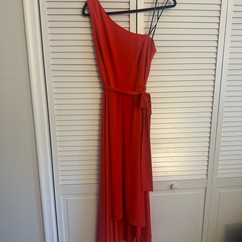 Vince Camuto Orange One-Shoulder Dress